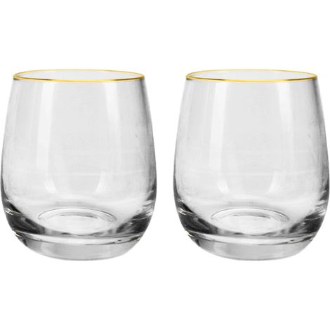 Verre - Verre À Boire Transparent En Verre Trempé - Pour Jus Lait Thé Café - Lot De 2 (1/5)