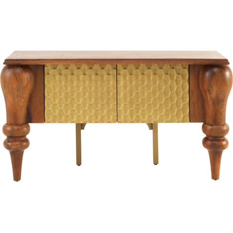 Sideboard mit zwei Türen und gedrechselten Beinen aus massivem Mangoholz (1/5)