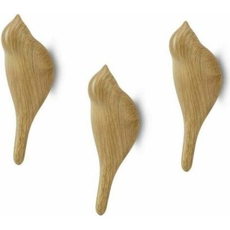 Crochets pour manteaux en bois en forme d'oiseau, crochet mural multifonctionnel en résine à motif d'oiseau pour suspendre manteaux, serviettes, chapeaux et sacs, lot de 3 (résine) (1/5)