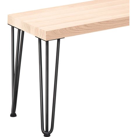 LAMO Manufaktur Sitzbank Esszimmer Holzbank Küchenbank 30x140x47 cm, Möbelfüße Creative Schwarz / Roh, LSB-01-A-001-140-9005Cr (1/5)