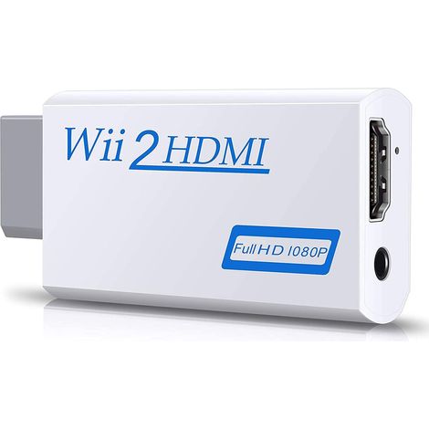 Adaptateur Wii vers HDMI 1080p avec sortie audio trois virgule cinq millimètres pour tous modes d affichage compatibilité totale
