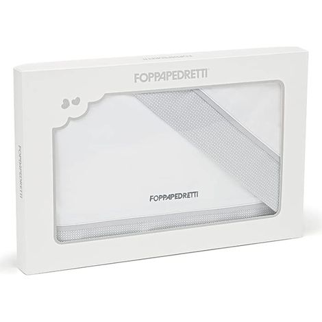 Foppapedretti Completo Lenzuolino Pikkoletto, 100% cotone, composto da lenzuolino sopra ricamato, lenzuolino sotto, federa, Grigio (1/3)