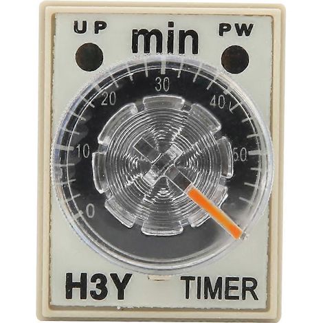 H3Y-2 Verzögerungs-Timer-Relais, 8-polig, 060 Minuten, Drehknopf, 5A, für vielfältige Zwecke (220VAC)