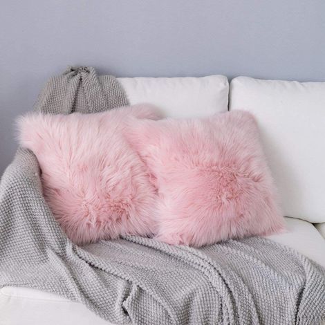 Housse de Coussin,Taie d'oreiller,2PCS Deluxe Décoratif Canapé Chambre Taie d'oreiller (Rose, 40X40 cm) (1/5)
