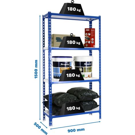 Simonrack SIMONCLICK 4 Ebenen Blau und Weiß Metallregal