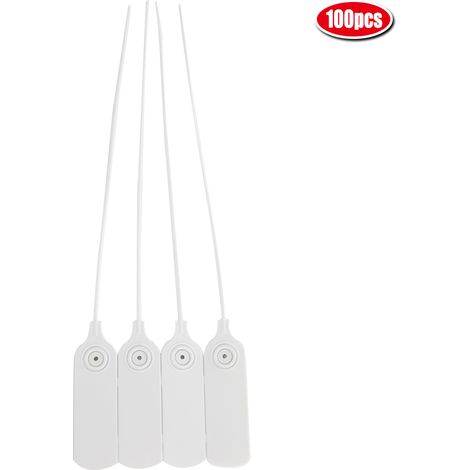100 attaches auto-serrantes en plastique jetable 30 cm blanc - colliers de serrage pour valise, chaussures, sac, étiquettes (1/5)