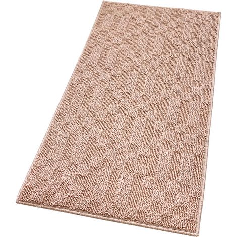 Tappeto Bagno 3D Morbido Assorbente Antiscivolo Lavabile Scendiletto Camera 45x75 Cm - Salmone