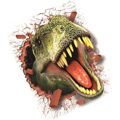 BEBUSINGOTO 2pcs 3D Stickers Muraux Dinosaure,3D Autocollant Mural Dinosaure pour Décoration Chambre Enfant 3D Sticker Mural Dinosaure (1/5)