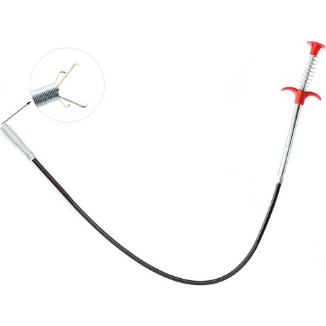 Serpent de Vidange - Outil de Nettoyage pour Canalisations avec Poignée à Ressort et Griffe à 4 Dents - Pour Toilettes Éviers Baignoires - 1 Pièce