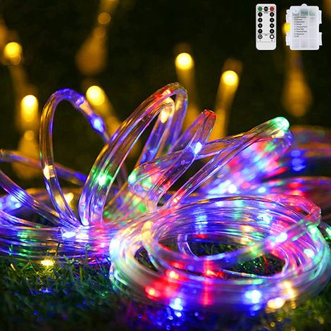 Guirlande Lumineuse En Ruban LED - 10 M - 100 LED - Étanche IP65 - Alimentée Par Piles - Télécommande Infrarouge - 8 Modes - Pour Décoration Extérieure Et Intérieure (1/5)