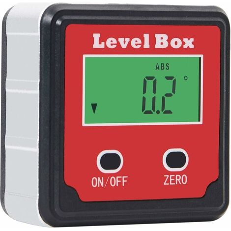 Wasserwaage, magnetisch, digital, Winkelmesser, Kegelrad, wasserdicht, LCD-Neigungsmesser mit eingebauten Magneten, rot (1/5)