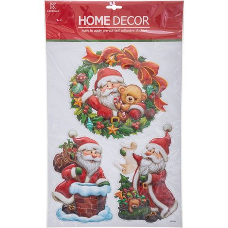 Relief-Aufkleber - Weihnachtsmann + krone
