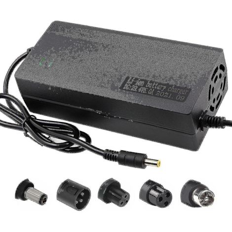 Chargeur multifonction pour batteries Li-ion 29,4 V, 42 V, 54,6 V, 58,8 V, 67,2 V, 84 V et 96,6 V (2 A, 5 A) avec ventilateur de refroidissement (24 V, 36 V, 48 V, 51 V, 60 V et 72 V). (1/2)