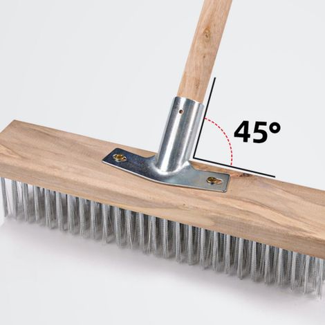 Brosse abrasive robuste de 20 cm pour sols à surface rugueuse, avec fil d'acier inoxydable. Idéale pour les grandes terrasses, les allées, les marches, les patios, les carrelages et le béton. Bâtonnet (1/5)
