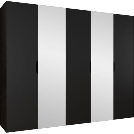Armario Hartford 516, Negro, 202x250x50cm, Puertas de armario: Con bisagras, Número de estantes: 0 (1/4)