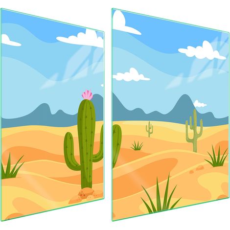 GLASSCHUTZPLATTE FÜR HERD 70x52 CACTUS (1/5)