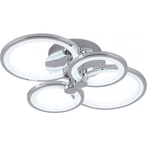 deckenleuchte sydney 76w 3000-4000-6500k chrom 13,5x55x41 cm 10260lm dimmbar, memory und fernbedienung