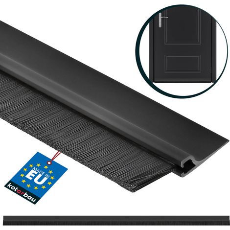 KOTARBAU® Brosse Bas de Porte - Aluminium - 1 m - Noir - 45 mm - Joint De Porte D'Entrée - Protection Insectes - Langlebig Fiable - Bas de Ouvrant Isolant - Anti Cafard - Autocollant (1/5)