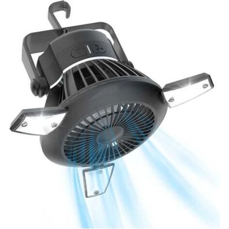 Ventilateur de camping portable léger Ulisem, ventilateur de tente rechargeable, ventilateur solaire avec crochet de suspension, ventilateur de bureau USB (1/3)