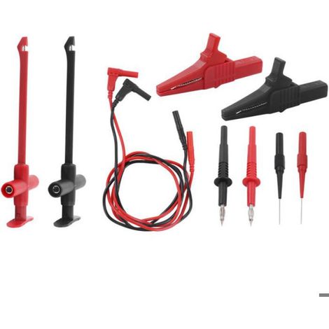 Kit Fils Test Multimetre - Laiton PVC PA - 30 V AC 60 V DC 19 A - Electronique Automobile Laboratoire - 12 Pièces