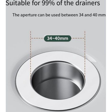 Bonde - Bouchon Lavabo Avec Filtre Cheveux - Bouchon Baignoire Avec Grille Anti-obstruction - Diamètre 34 À 40 Mm - Lot De 2 (1/5)