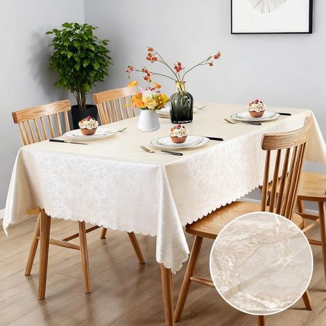 Abwaschbare Tischdecke 100x140cm Rechteckig mit Blumenmuster, Fleckschutz