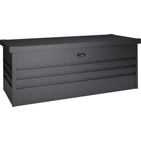 Hoggar – Coffre de jardin en métal 716 L – 165x70x62cm – Serrure de sécurité – Ouverture facile par vérins à gaz – Garantie 10 ans (1/5)