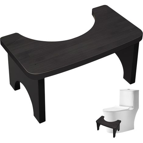 Tabouret de toilette en bois pour adultes et enfants: 37 x 20 x 17 cm Tabouret de toilette ergonomique antidérapant pour améliorer la circulation des selles, tabouret pour toilettes et salle (1/5)