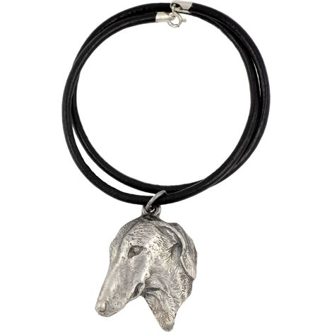 Galgo africano, Azawakh II - collar para perros, colgante bañado en plata para amantes de los perros, joyería única de Art-Dog (1/5)