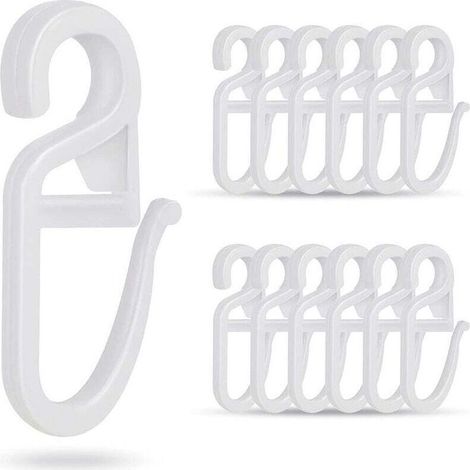 100 PCS Crochets de Rideau en Plastique Blanc, Crochets en Plastique Blanc, Rideau de Porte et Rideau de Douche (1/4)