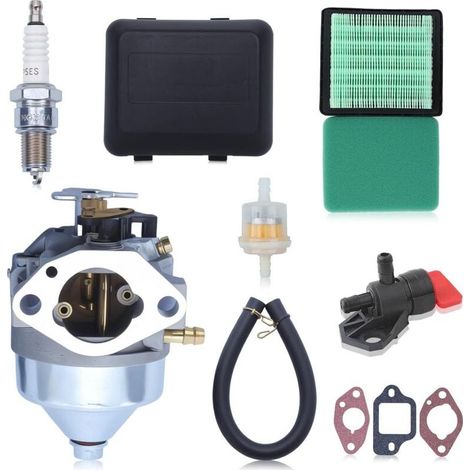 Haishine Kit carburateur pour Honda moteur GCV190 et tondeuse à gazon HRB217 HRX217, Carburateur + Filtre à air + Joints + Bougie d'allumage + Filtre à carburant accessoire kit 7 en 1 (1/5)
