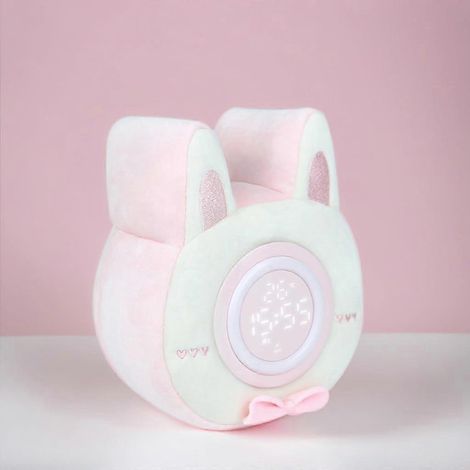 Lampe réveil lapin en peluche, réveil numérique mignon, idéal pour les chambres d'enfants, rechargeable par USB, avec affichage de la température, 2024 Ping (1/5)