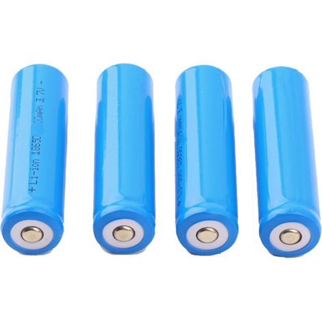 4 Batteries Lithium-ion Rechargeables 680 Mah 3.7v Bl-18650 Torches Led