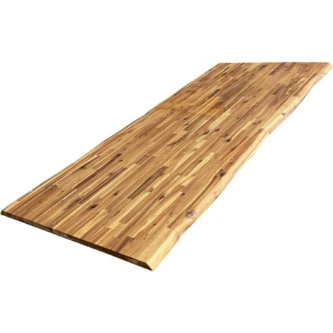 Plateau de table en acacia massif pré-huilé – Longueur 180 cm – Largeur 80 cm – Épaisseur 26 mm – Bords naturels uniques