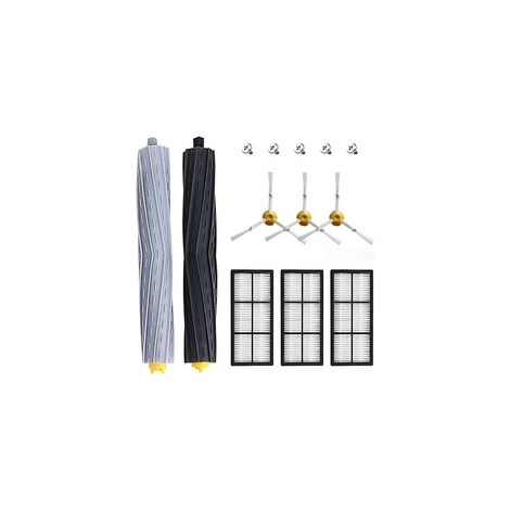 Accessoires Aspirateur Robot 12 Pièces Compatible iRobot Roomba 800 900 Series, Rouleaux en Caoutchouc Brosse Latérale Filtres (1/4)