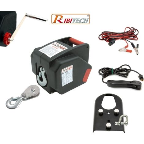 Verricello / Argano / Paranco elettrico 12V 2000 lbs con telecomando Ribitech - PE12V (1/2)