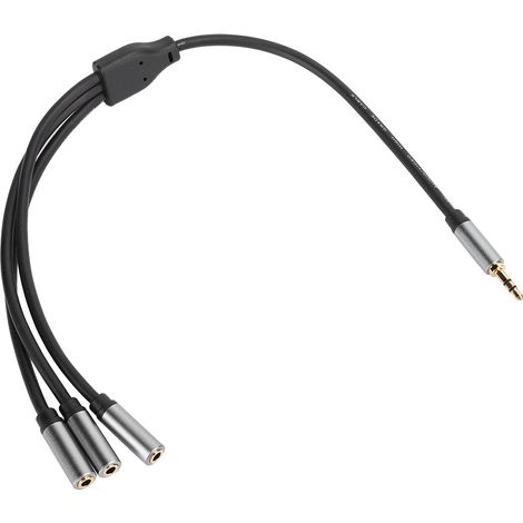Câble répartiteur audio 3 en 1 (3,5 mm / 0,1 po) : 1 mâle vers 3 femelles stéréo, haute compatibilité, longueur : 0,3 m / 11,8 po