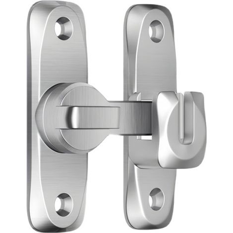 Verrou Porte Coulissante - Alliage De Zinc - 78 X 24 Mm - Angle Réglable 90 180 Degrés - Pour Porte Intérieure Salle De Bain Chambre Balcon - 1 Pièce