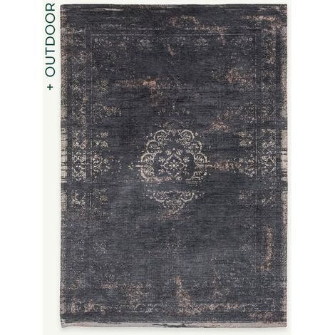 MEDALLION DESIGN - FADING WORLD MEDALLION TAPPETO - Prodotto in Belgio - Tessuto piatto jacquard meccanico - Rifinito a mano - Antiscivolo naturale - 100% cotone - Nero minerale - 80 x 150 CM