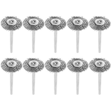 10 pièces brosse métallique Mini Kit de polissage en acier inoxydable outil rotatif de nettoyage de roue pour meuleuse outil rotatif perceuse électrique (1/5)