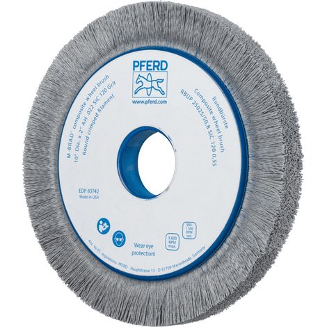 PFERD TOOLS COMPOSITE Rundbürste RBUP Ø 250x25x50,8 mm Bohrung SiC-Filament-Ø 0,55 mm Korn 120 stationär