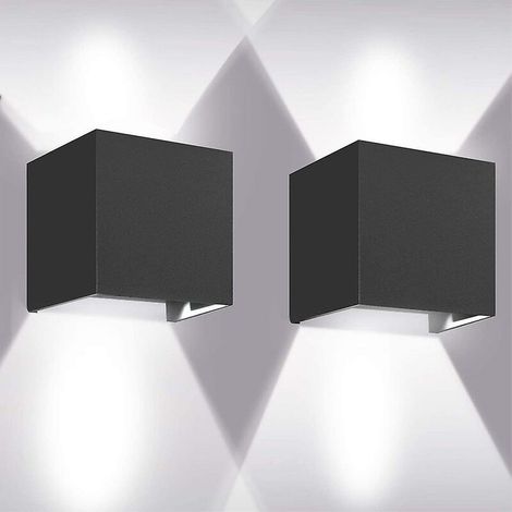 2 pièces ensemble 12W LED applique murale intérieur applique murale moderne en aluminium luminaires pour salon chambre salle de bain cuisine salle à manger blanc froid (1/4)