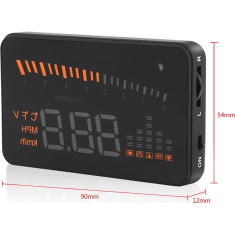 Affichage Tête Haute OBD2 HUD Couleur LED Projecteur Vitesse Alarme pour Voiture Camion (1/5)