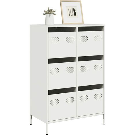 Highboard White 68x39x101.5 cm Steel vidaXL (1/5)