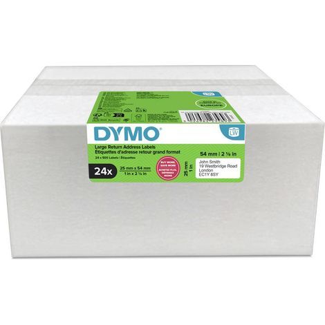 DYMO Rouleau d'étiquettes 54 x 25 mm papier blanc 24 rouleau(x) fixation permanente 2223589 Etiquette d'expédition (1/4)