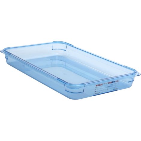 Boîte hermétique bleue en ABS sans BPA GN1/1 65mm - 530 x 325 x 65 mm - ARAVEN (1/5)