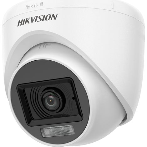 Hikvision DS-2CE76D0T-LPFS(2.8mm) Cámara Turret Fija de Audio con Luz Híbrida Inteligente de 2MP