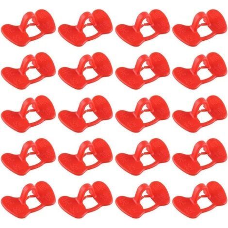 Lot de 20 lunettes de protection pour poules, sans boulon, anti-picage, équipement agricole, rouge (1/4)