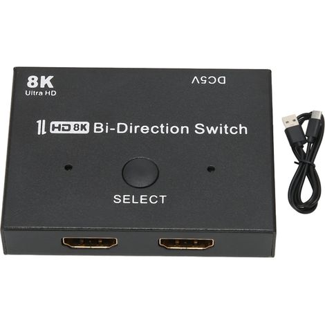 Commutateur HDMI Bidirectionnel 2x1/1x2 48 Gbps - Splitter 8K 60Hz, 4K 120Hz, HDR, Compatible 4K@120Hz et 8K@60Hz (1/5)