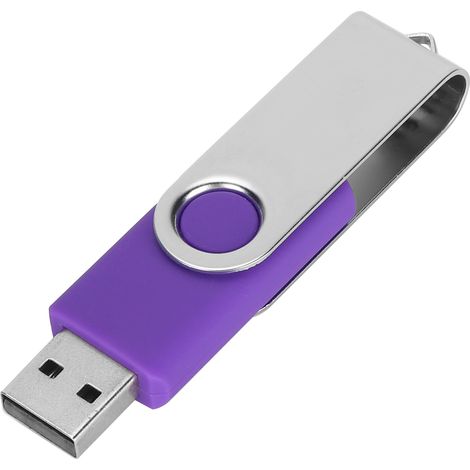 Clé USB violette bonbon, rotative, portable, 2 Go, pour PC et tablette.